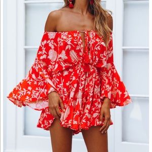 Hello Molly Red Romper